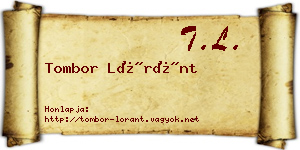 Tombor Lóránt névjegykártya