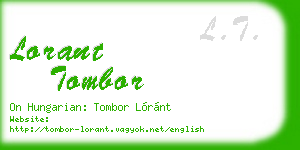 lorant tombor business card
